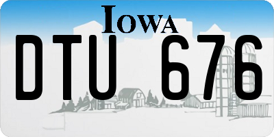 IA license plate DTU676