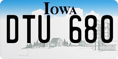 IA license plate DTU680