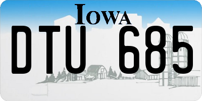 IA license plate DTU685