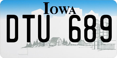 IA license plate DTU689