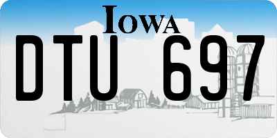IA license plate DTU697