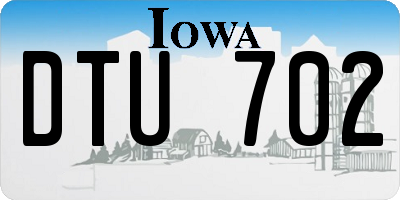 IA license plate DTU702