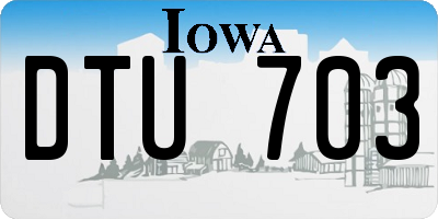 IA license plate DTU703