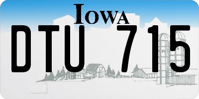 IA license plate DTU715