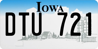 IA license plate DTU721