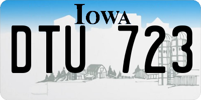 IA license plate DTU723