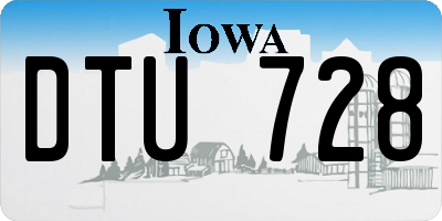 IA license plate DTU728