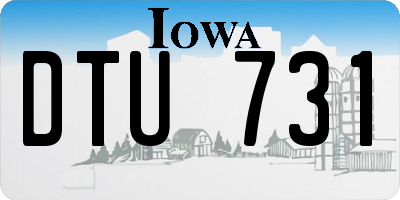 IA license plate DTU731