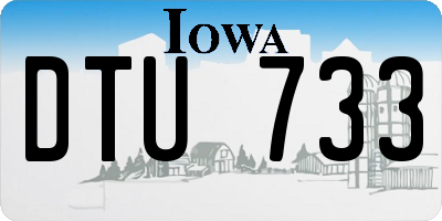 IA license plate DTU733