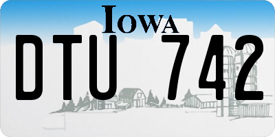 IA license plate DTU742