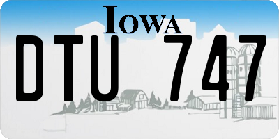 IA license plate DTU747