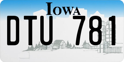 IA license plate DTU781