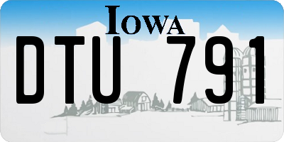 IA license plate DTU791