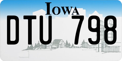 IA license plate DTU798