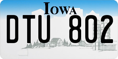 IA license plate DTU802