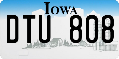 IA license plate DTU808