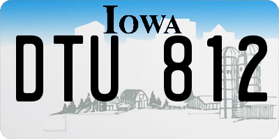 IA license plate DTU812