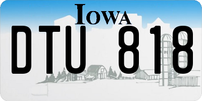 IA license plate DTU818