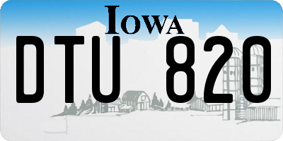 IA license plate DTU820