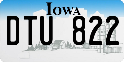 IA license plate DTU822