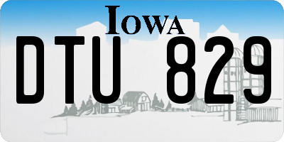 IA license plate DTU829
