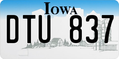 IA license plate DTU837