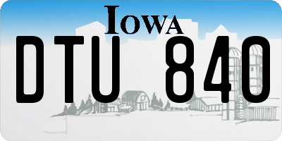 IA license plate DTU840