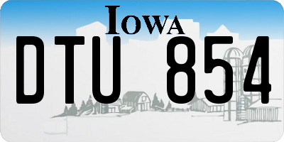 IA license plate DTU854