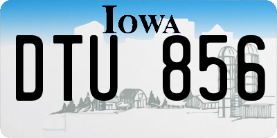 IA license plate DTU856