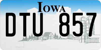 IA license plate DTU857