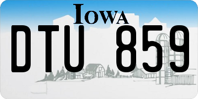 IA license plate DTU859