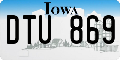 IA license plate DTU869