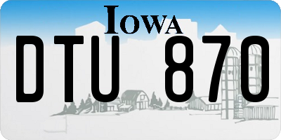 IA license plate DTU870