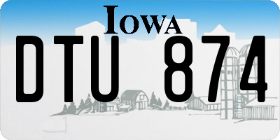 IA license plate DTU874