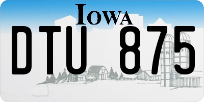 IA license plate DTU875