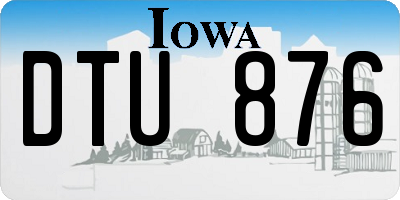 IA license plate DTU876