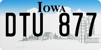 IA license plate DTU877