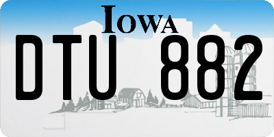 IA license plate DTU882