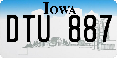 IA license plate DTU887