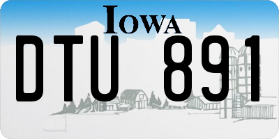 IA license plate DTU891