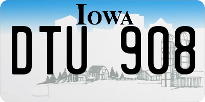 IA license plate DTU908