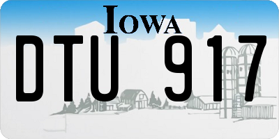 IA license plate DTU917