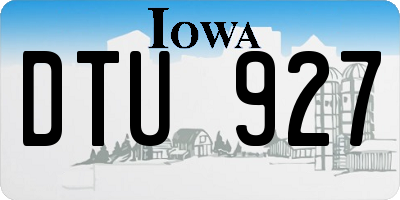 IA license plate DTU927