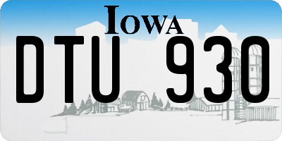 IA license plate DTU930
