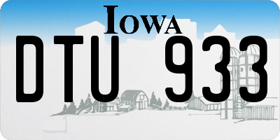 IA license plate DTU933