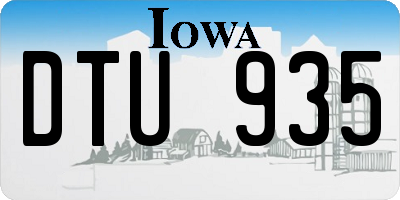 IA license plate DTU935