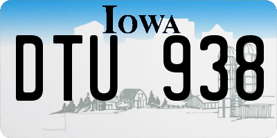 IA license plate DTU938