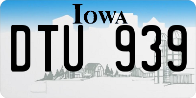 IA license plate DTU939