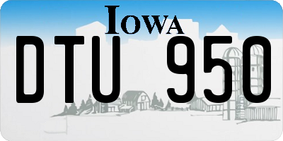 IA license plate DTU950