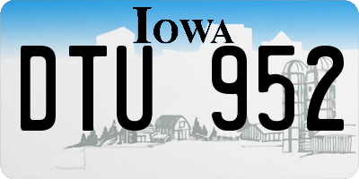 IA license plate DTU952